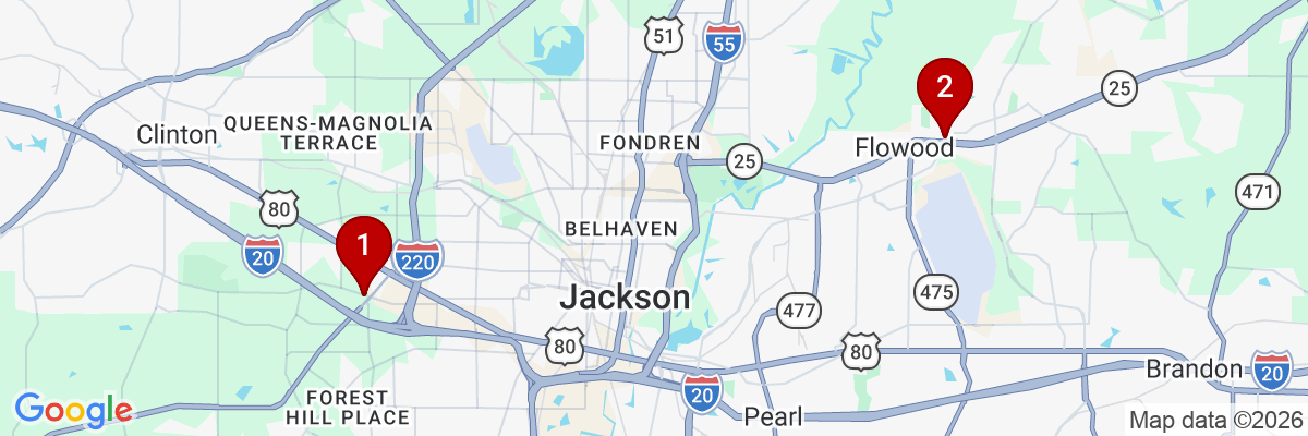 Map showing facility locations