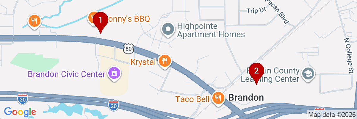Map showing facility locations