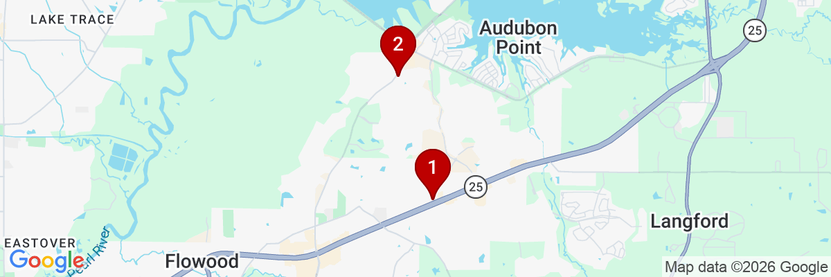 Map showing facility locations