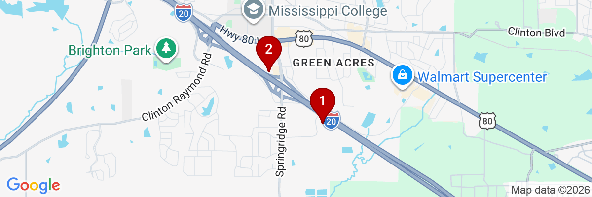 Map showing facility locations