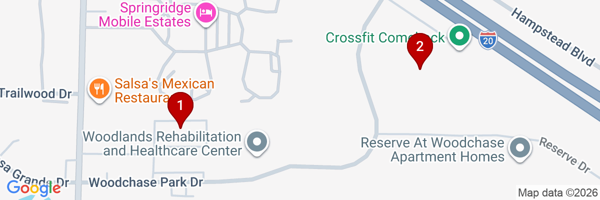 Map showing facility locations