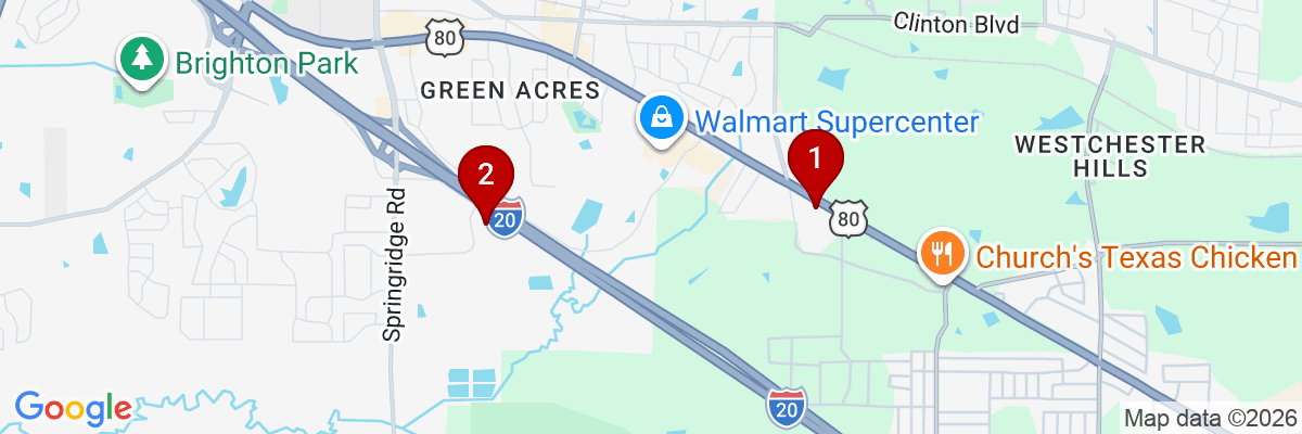 Map showing facility locations
