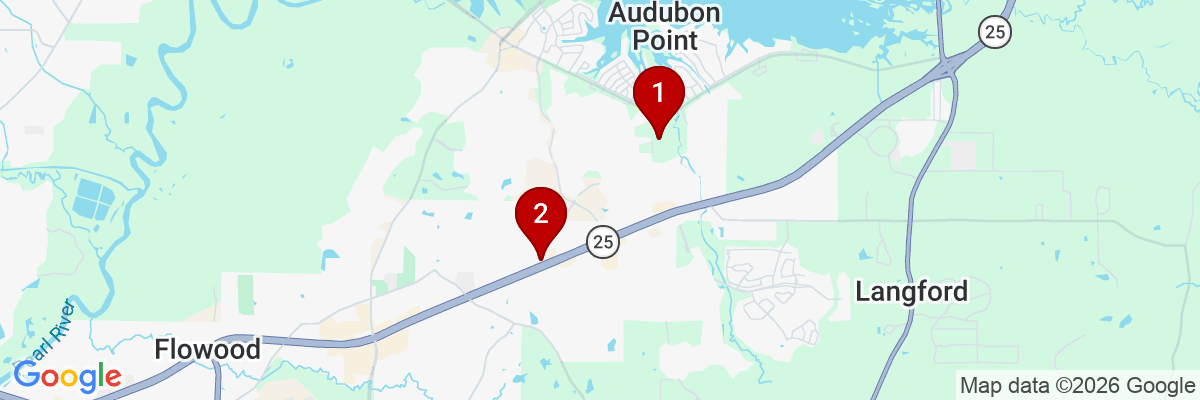 Map showing facility locations