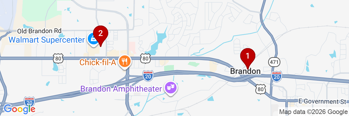 Map showing facility locations