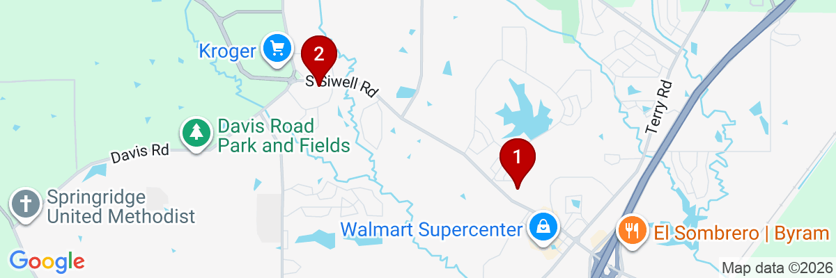 Map showing facility locations