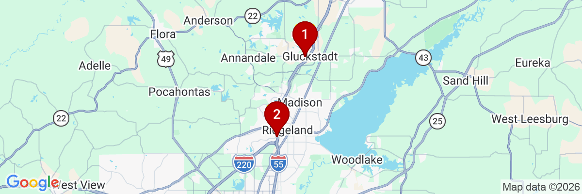 Map showing facility locations