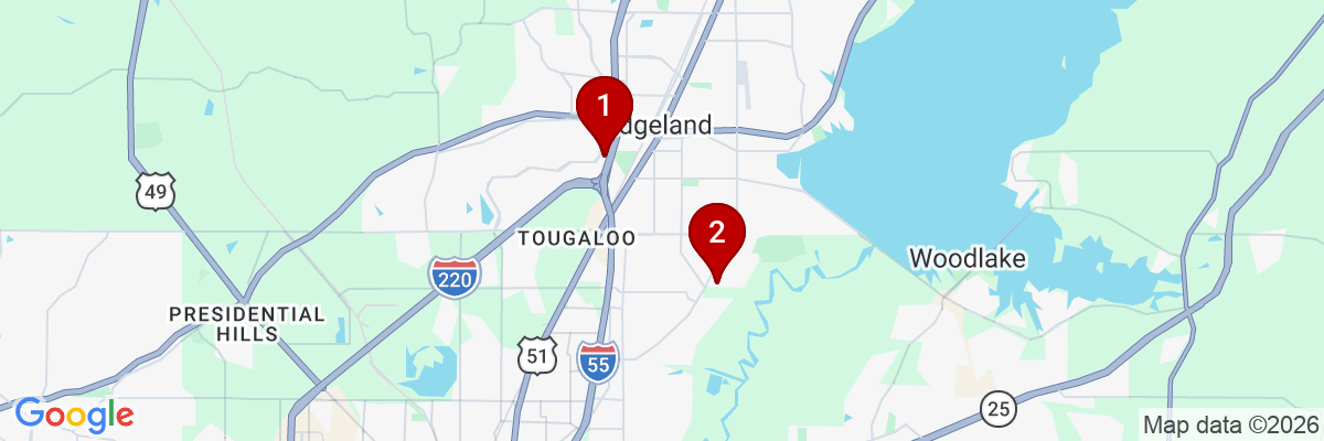 Map showing facility locations