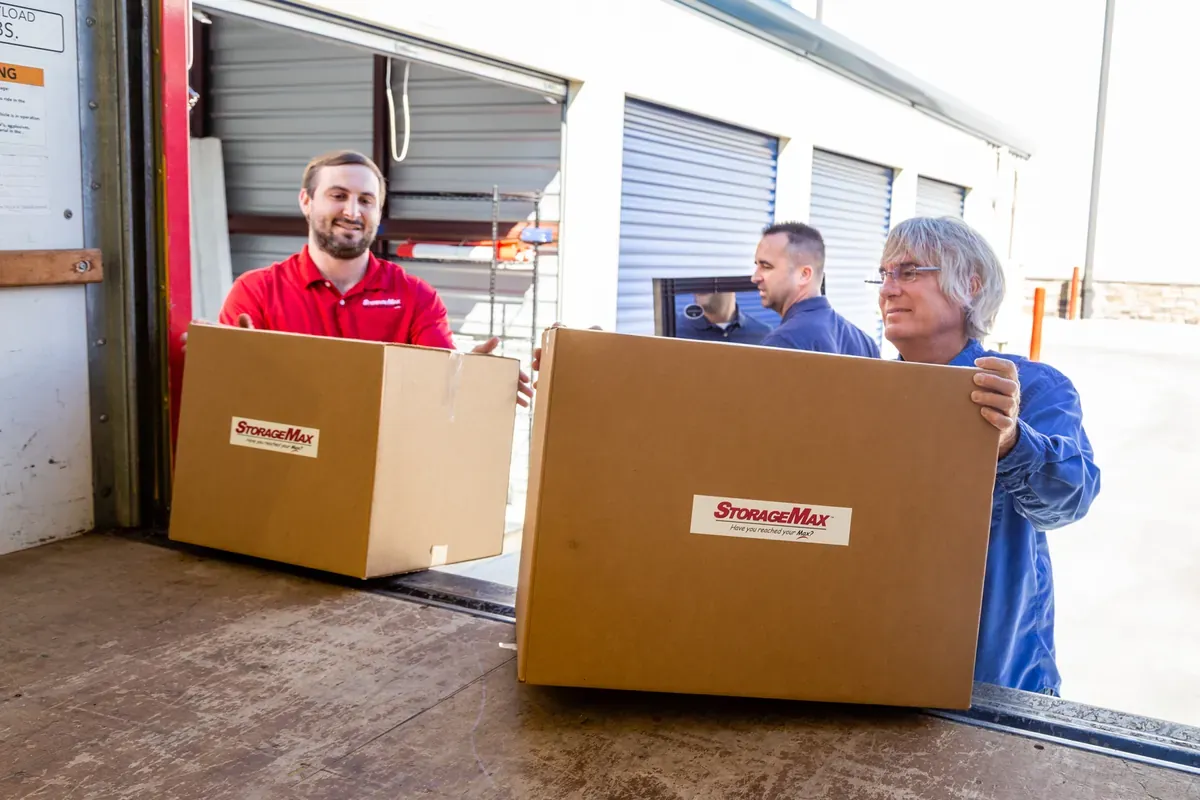 packing boxes into truck